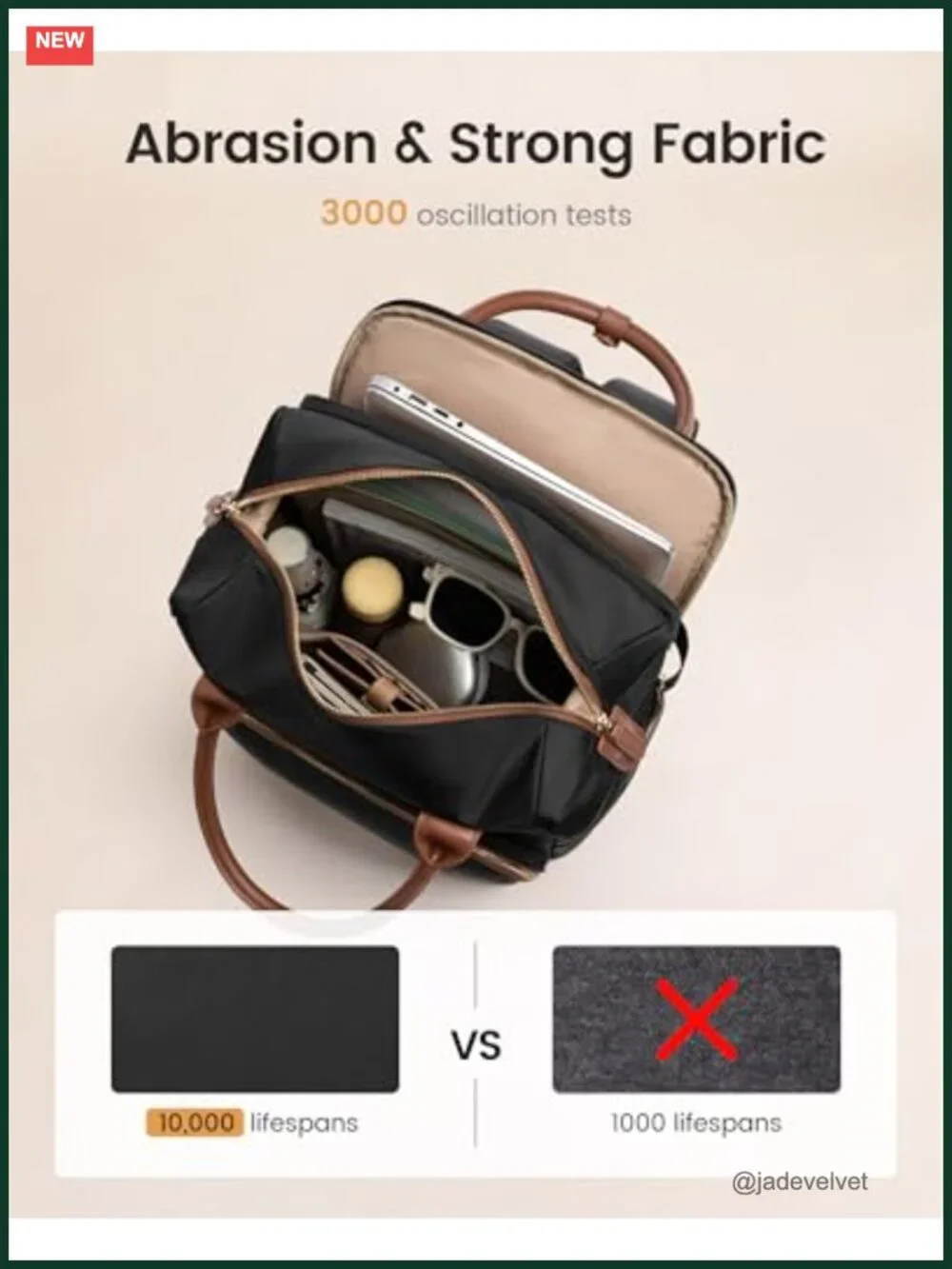 Laptop Backpack with Separate Laptop Compartment, Water Resistant, PU Leather